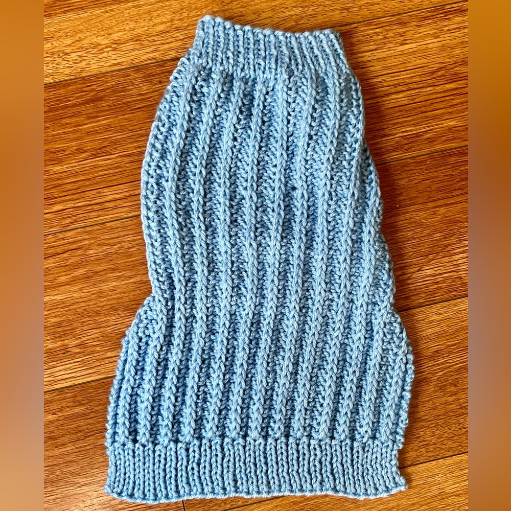 Sky Blue Knitted Dog Sweater